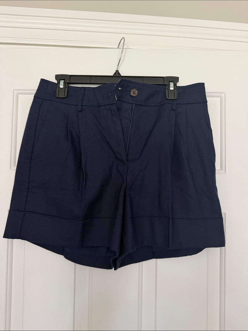 High-Rise Navy Tailored J.Crew Shorts